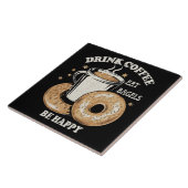 Kaffee trinken Bagels ist glücklich Fliese (Seite)