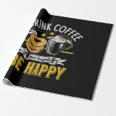 Kaffee trinken Bagels ist glücklich Geschenkpapier (Ungerollt)