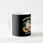 Kaffee trinken Bagels ist glücklich Kaffeetasse (Vorderseite Links)