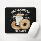 Kaffee trinken Bagels ist glücklich Mousepad (Mit Mouse)
