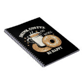 Kaffee trinken Bagels ist glücklich Notizblock (Rechte Seite)