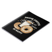 Kaffee trinken Bagels ist glücklich Notizblock (Linke Seite)