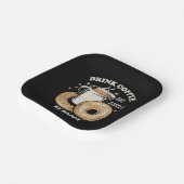 Kaffee trinken Bagels ist glücklich Pappteller (Gewinkelt)