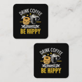 Kaffee trinken Bagels ist glücklich Quadratische Visitenkarte (Vorne/Hinten)