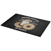 Kaffee trinken Bagels ist glücklich Schneidebrett (Ecke)