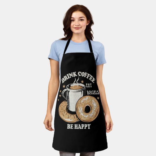 Kaffee trinken Bagels ist glücklich Schürze (Getragen)