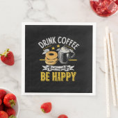 Kaffee trinken Bagels ist glücklich Serviette (Beispiel)