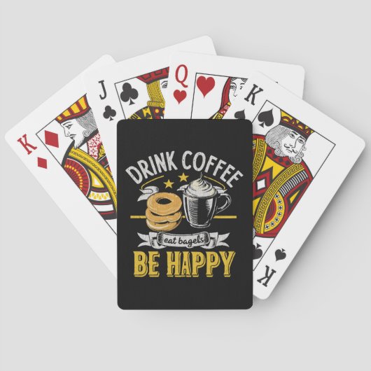 Kaffee trinken Bagels ist glücklich Spielkarten (Rückseite)
