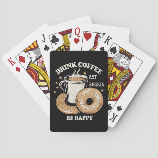 Kaffee trinken Bagels ist glücklich Spielkarten (Rückseite)