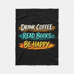 Kaffee trinken Bücher lesen glücklich sein einfach Fleecedecke