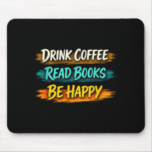 Kaffee trinken Bücher lesen glückliches einfaches Mousepad