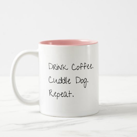 Kaffee trinken, Dog wiederholen Spaß Kaffee Tasse (Links)