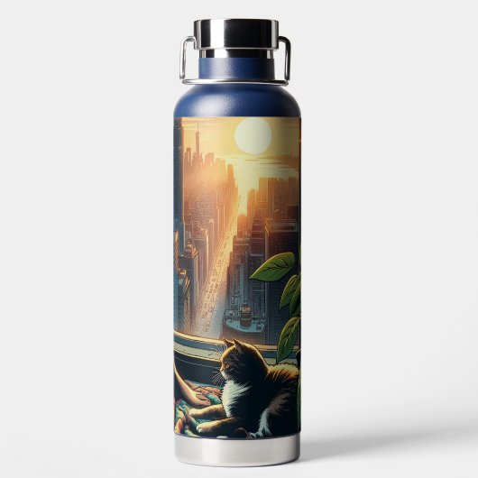 Kaffee trinken Frauen bei Sonnenaufgang in der Sta Trinkflasche (Rückseite)