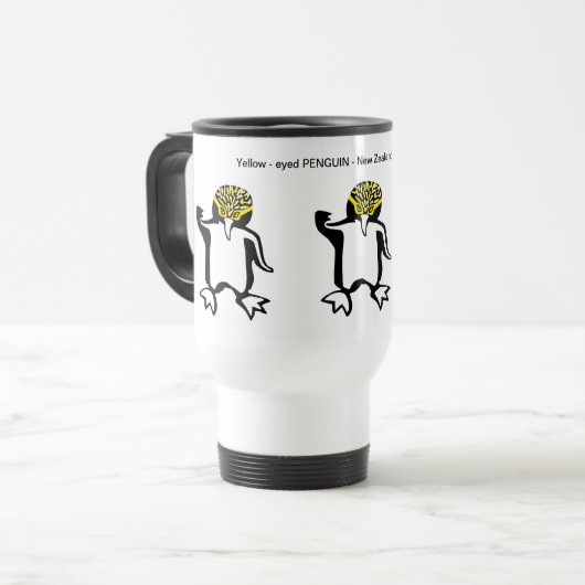 Kaffee trinken! Gelbe mit Augen PENGUIN - wild leb Reisebecher (Vorderseite Links)