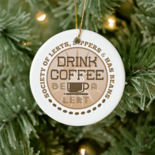 Kaffee trinken - Lest sein Keramikornament