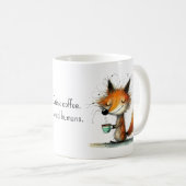 Kaffee trinken. Menschen meiden. Whimsical Fuchs L Kaffeetasse (VorderseiteRechts)