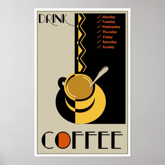 Kaffee trinken poster (Vorne)