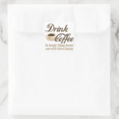 Kaffee trinken quadratischer aufkleber (Tasche)