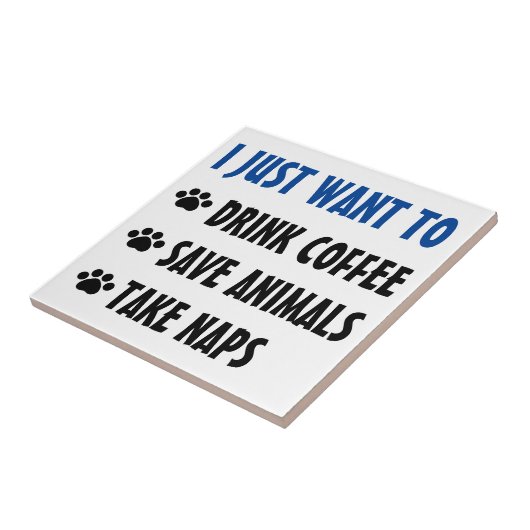 Kaffee trinken, Rettend Tiere, Nickerchen nehmen Fliese (Seite)