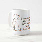 Kaffee trinken, Rettend Tiere, Nickerchen nehmen - Kaffeetasse (Vorderseite Links)