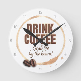Kaffee trinken runde wanduhr