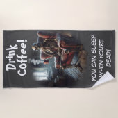 Kaffee trinken strandtuch (Vorderseite)