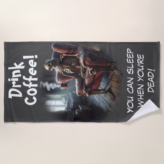 Kaffee trinken strandtuch (Vorderseite)