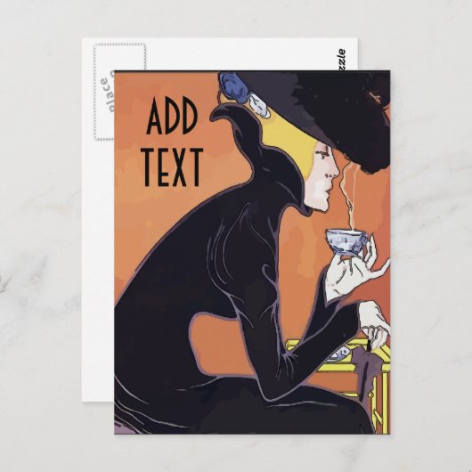 Kaffee trinken, Text hinzufügen, Postkarte (Vorne/Hinten)