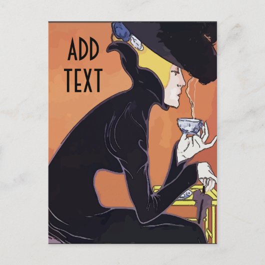 Kaffee trinken, Text hinzufügen, Postkarte (Vorderseite)