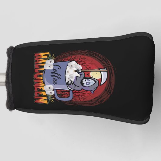 Kaffee trinken und Beängstigend sein Golf Headcover (Vorderseite)