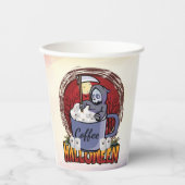 Kaffee trinken und Beängstigend sein Pappbecher (Vorderseite)