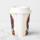 Kaffee trinken und Beängstigend sein Pappbecher (Rechts)