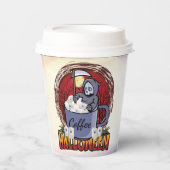 Kaffee trinken und Beängstigend sein Pappbecher (Vorderseite)