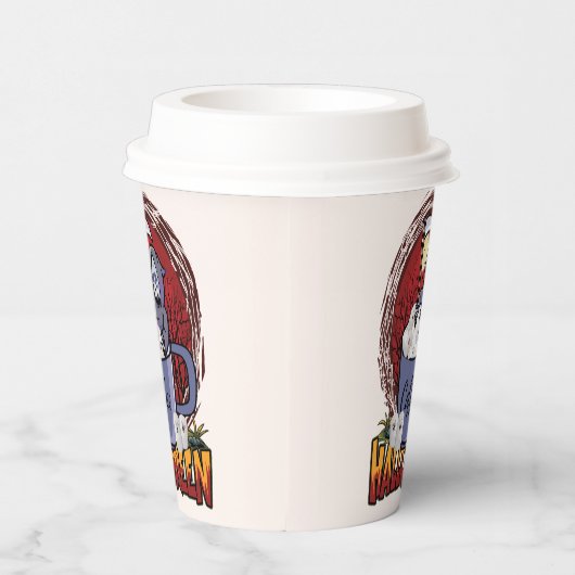 Kaffee trinken und Beängstigende Papiertücher mach Pappbecher (Rechts)