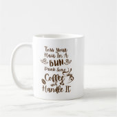 Kaffee trinken und es lustig handhaben kaffeetasse (Links)