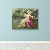 Kaffee trinken und im Garten lesen (w/c Leinwanddruck (Insitu (Holzboden))