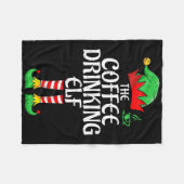 Kaffee trinkender Elf Weihnachten passend Christma Fleecedecke (Vorderseite (Horizontal))