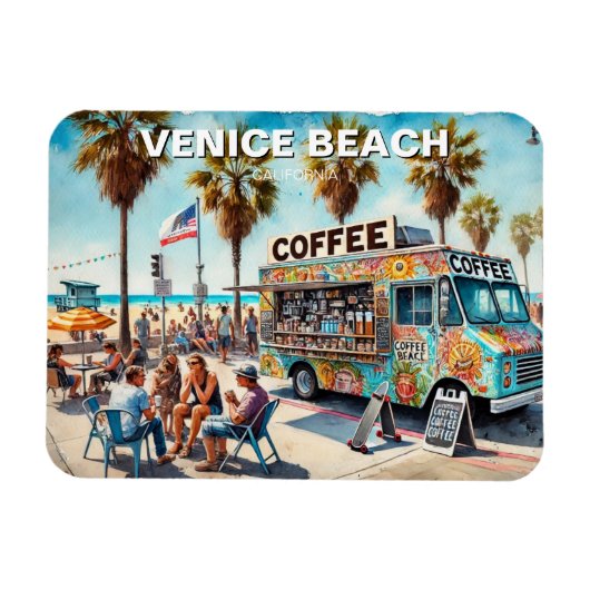 Kaffee Truck Venedig Beach Magnet (Horizontal)
