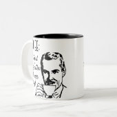 Kaffee, tun dumme Sachen schneller Zweifarbige Tasse (Vorderseite Links)