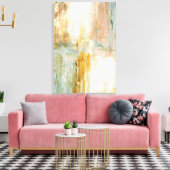 "Kaffee" Türkis und Braun Abstrakte Malerei Leinwanddruck (Insitu (Wohnzimmer))