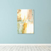 "Kaffee" Türkis und Braun Abstrakte Malerei Leinwanddruck (Insitu (Holzboden))