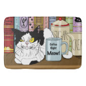 Kaffee Tuxedo Cat Funny Badematte (Vorderseite)