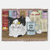 Kaffee Tuxedo Cat Funny Decke (Vorderseite)