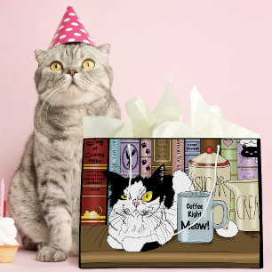 Kaffee Tuxedo Cat Funny Große Geschenktüte