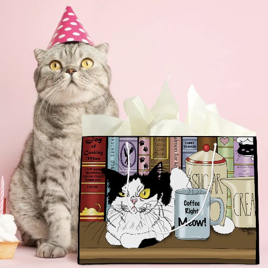Kaffee Tuxedo Cat Funny Große Geschenktüte