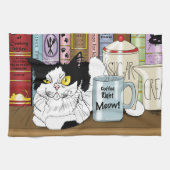 Kaffee Tuxedo Cat Funny Handtuch (Horizontal)
