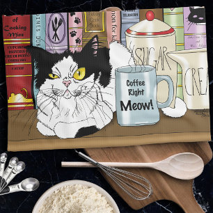 Kaffee Tuxedo Cat Funny Handtuch