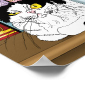 Kaffee Tuxedo Cat Funny Poster (Ecke)