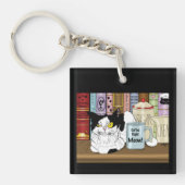 Kaffee Tuxedo Cat Funny Schlüsselanhänger (Vorderseite)