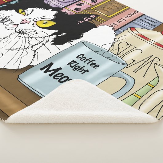 Kaffee Tuxedo Cat Funny Sherpadecke (3/4)